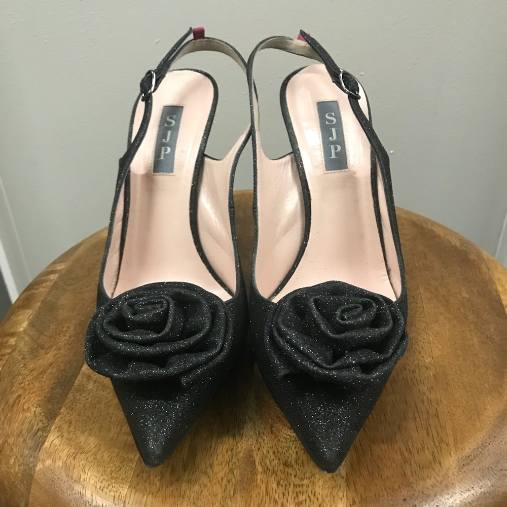 SJP black sling back heels size 8.5